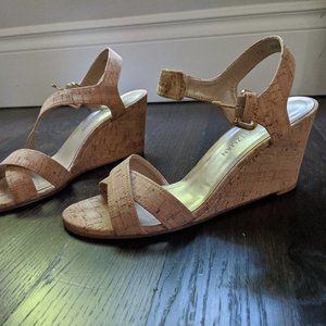 Stuart Weitzman Cork Wedge Sandals